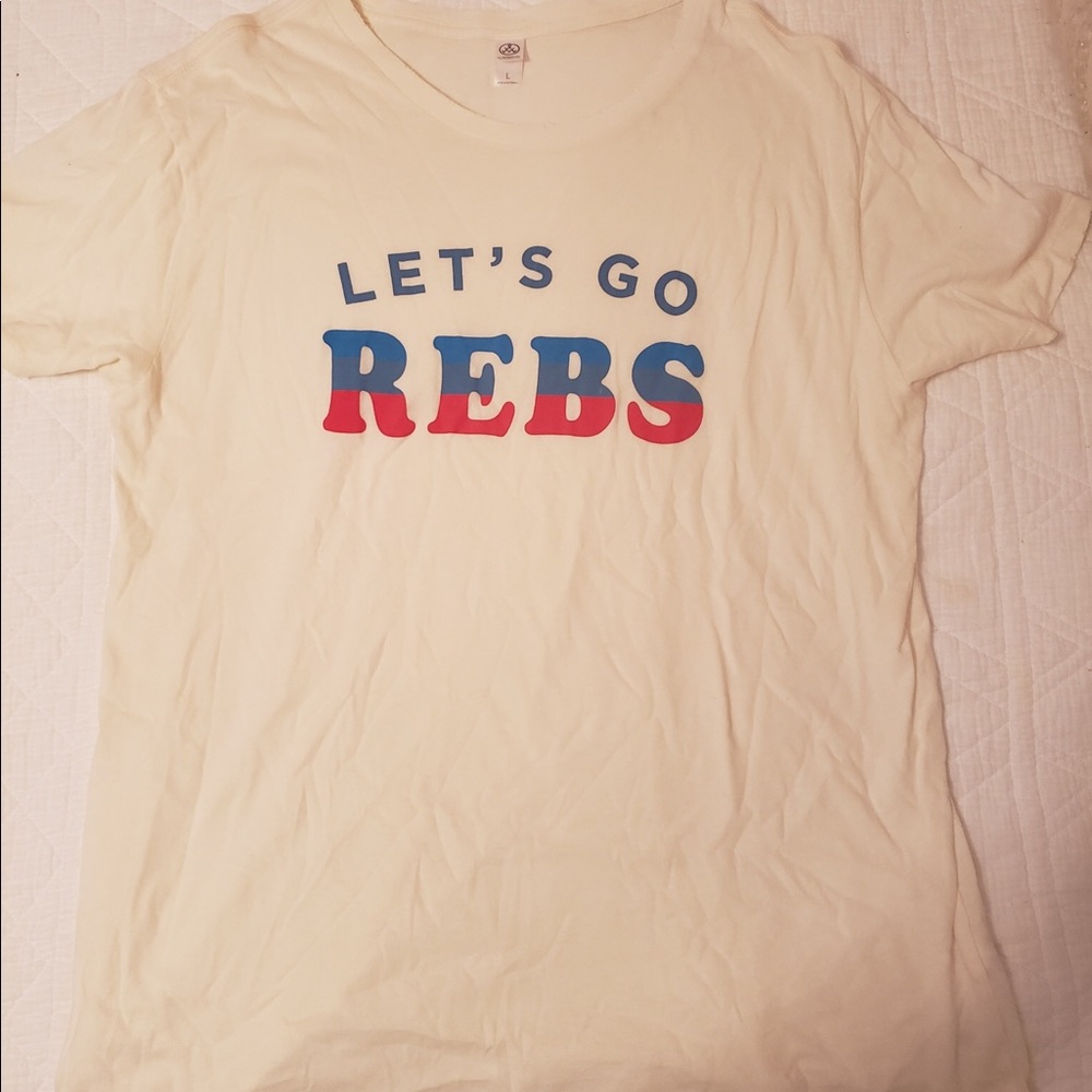 White “Go Rebs” Graphic Tee